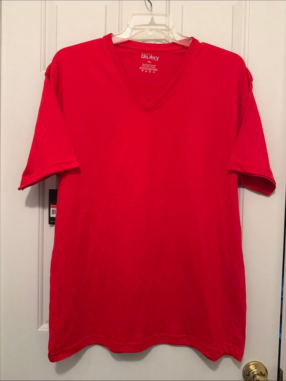 Galaxy Men’s V-Neck Tee in Red